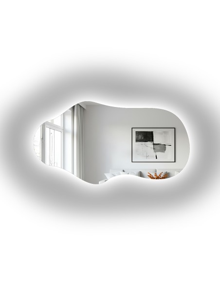 Asymmetrischer Spiegel mit Beleuchtung – MELODY LED