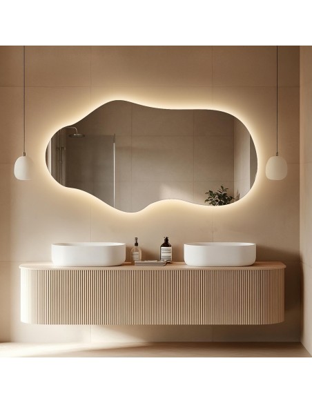 Asymmetrischer Spiegel mit Beleuchtung – MELODY LED