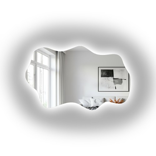 Asymmetrischer Spiegel mit Beleuchtung – LULLABY LED 2
