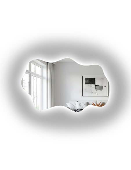 Asymmetrischer Spiegel mit Beleuchtung – LULLABY LED
