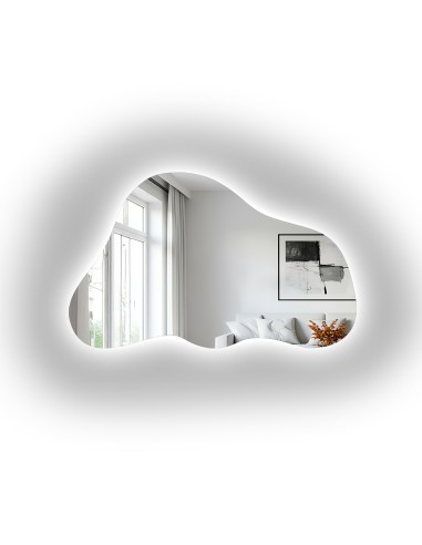 Asymmetrischer Spiegel mit Beleuchtung – PEBBLE...