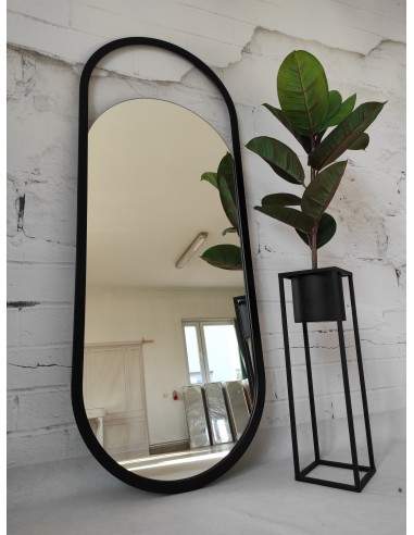 Ovaler Spiegel Rahmen schwarz matt MDF - OLAF -...