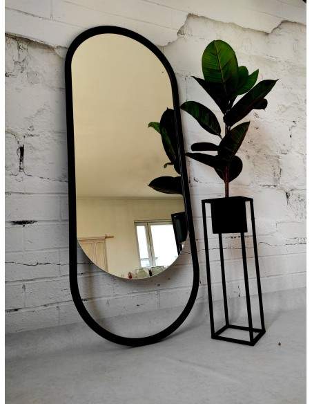Ovaler Spiegel Rahmen schwarz matt MDF - OLAF - Rahmenfarbe nach Wahl