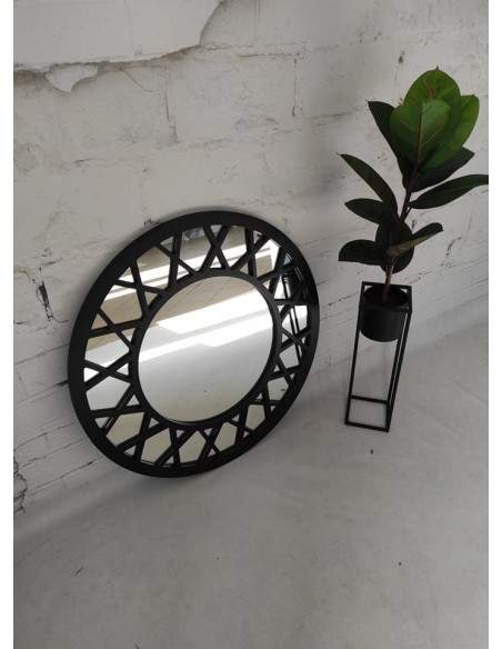 Dekorativer Rundpiegel in Loftoptik mit Sprossenleisten - ELENA