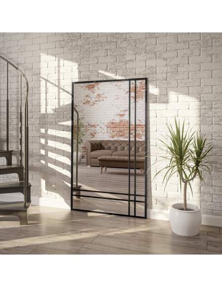 Spiegel in Loftoptik mit Sprossenleisten - LUKAS BIS - Rahmenfarbe nach Wahl