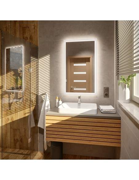 Rechteckiger Spiegel mit Hintergrundbeleuchtung - MOIRA LED