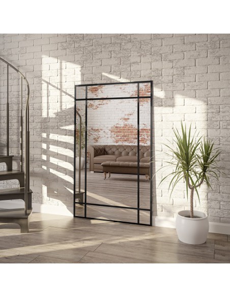 Spiegel in Loftoptik mit Sprossenleisten - DEMETER - Rahmenfarbe nach Wahl