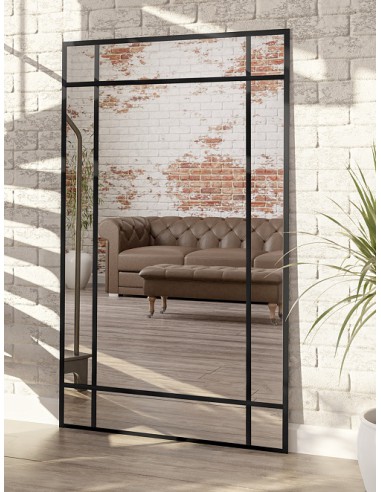 Spiegel in Loftoptik mit Sprossenleisten -...