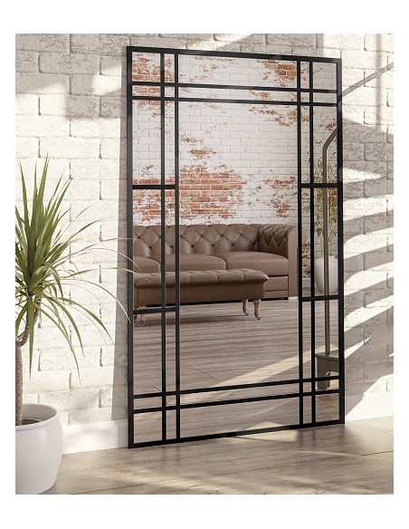 Spiegel in Loftoptik mit Sprossenleisten - LINDON - Rahmenfarbe nach Wahl