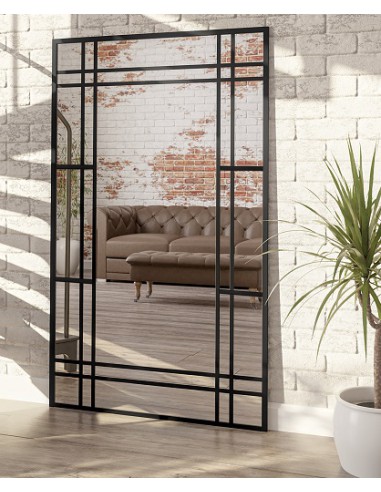 Spiegel in Loftoptik mit Sprossenleisten -...