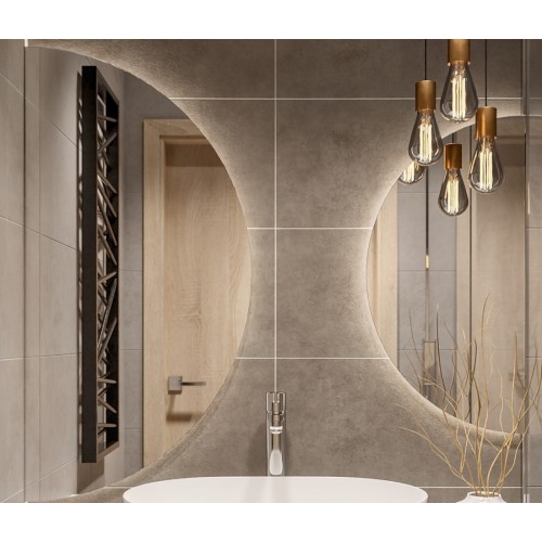 Spiegelset von zwei halbkreisförmigen Teilen mit... 2