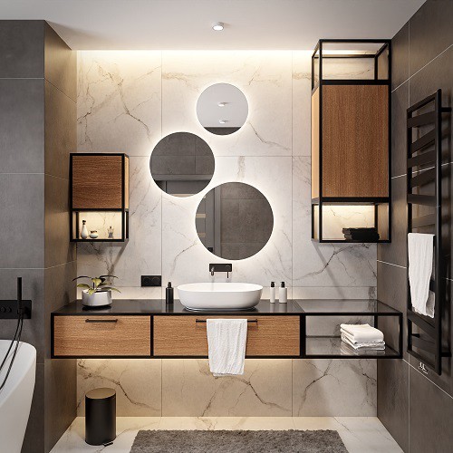 Set bestehend aus drei Rundspiegeln mit... 2