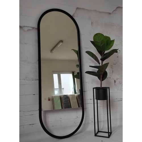 Ovaler Spiegel Rahmen schwarz matt MDF - ODYS -... 2