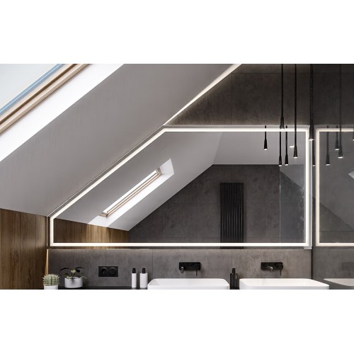 Dachschrägenspiegel sandgestrahlt - NACH MAẞ - REGA LED 2