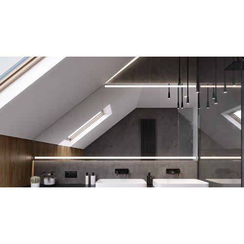 Dachschrägenspiegel sandgestrahlt - NACH MAẞ - NETTA LED 2