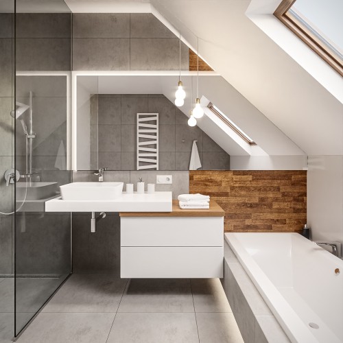 Dachschrägenspiegel sandgestrahlt - NACH MAẞ - RABA LED