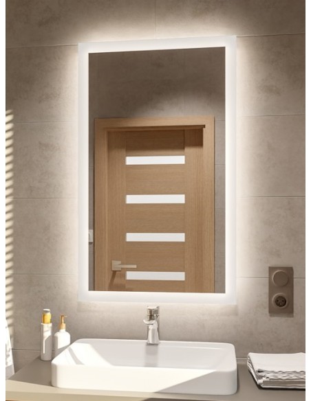 Rechteckiger Spiegel mit Hintergrundbeleuchtung - MOIRA LED