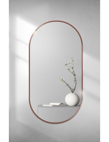 Ovaler Spiegel in schwarzem MDF SLIM Rahmen -...