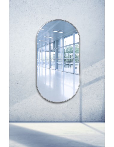 Ovaler Spiegel in schwarzem MDF SLIM Rahmen -...