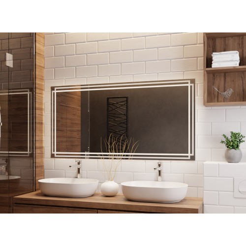 Spiegel mit Hintergrundbeleuchtung, rechteckig - MARLA LED 2