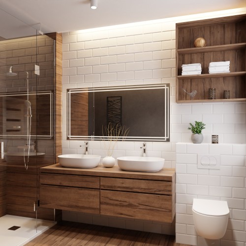 Spiegel mit Hintergrundbeleuchtung, rechteckig - MARLA LED