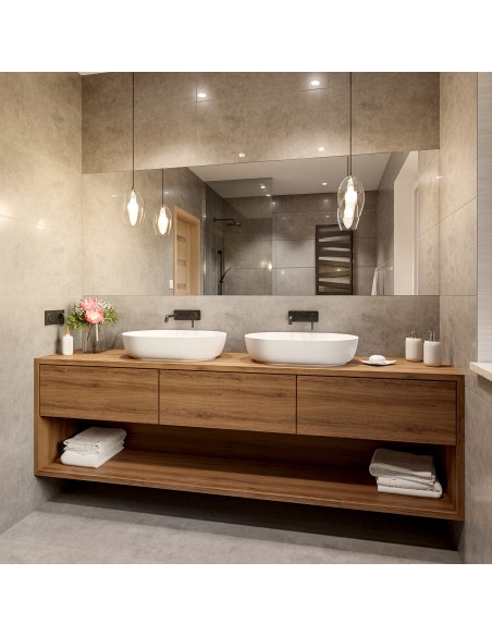 Badezimmerspiegel mit geschnittenem Rand -  NACH MAẞ MIT GESCHNITTENEM RAND