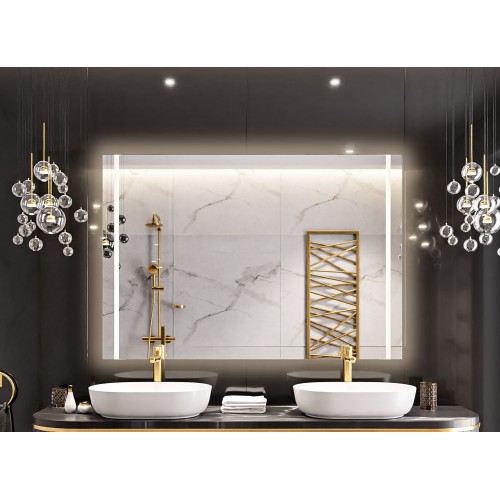 Badezimmerspiegel mit Hintergrundbeleuchtung, rechteckig... 2