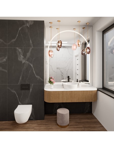 Badezimmerspiegel mit bogenförmiger Hintergrundbeleuchtung KLARA LED