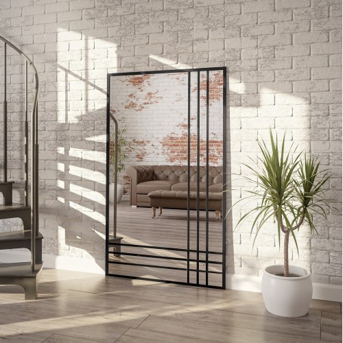 Spiegel in Loftoptik mit Sprossenleisten - LUKAS TRIO -...