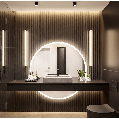 Runder Badezimmerspiegel mit Hintergrundbeleuchtung,...