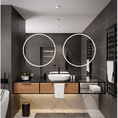 Rechteckiger Badezimmerspiegel mit Hintergrundbeleuchtung...