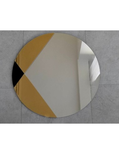 Runder Dekospiegel, zweifarbige Spiegeltafel -...