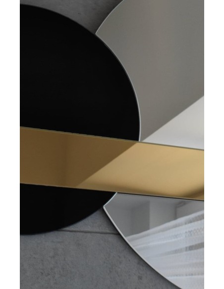 Set von Dekospiegeln, Spiegeltafel in Gold und Schwarz (Lacobel) - GOLD MOON