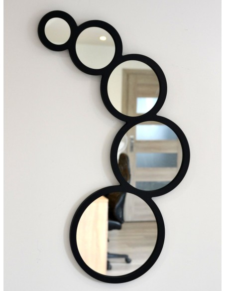 Dekospiegel 5 Kreise mit MDF-Rahmen - DYZMA - Rahmenfarbe nach Wahl