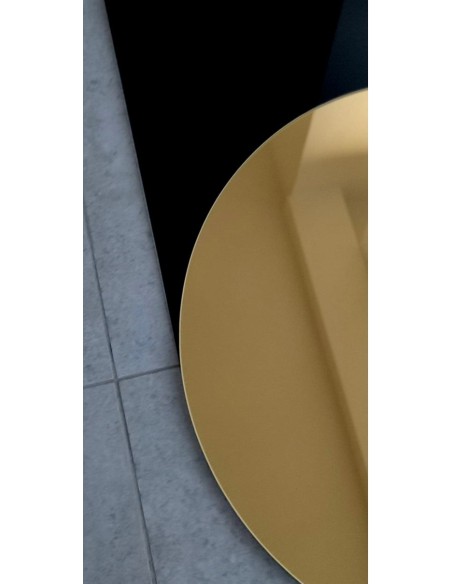 Exklusiver ovaler Dekospiegel mit schwarzem Lacobel - ONYX