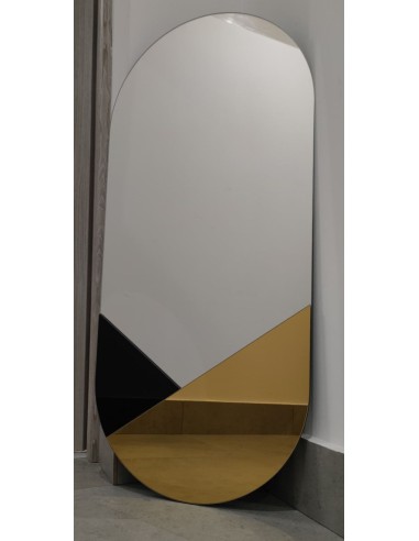 Exklusiver ovaler Dekospiegel in Schwarz und...