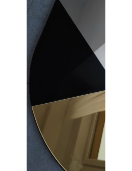 Exklusiver ovaler Dekospiegel in Schwarz und Gold - ROYAL