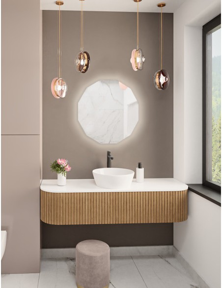 Mehreckiger Badezimmerspiegel mit Hintergrundbeleuchtung - FOREM LED