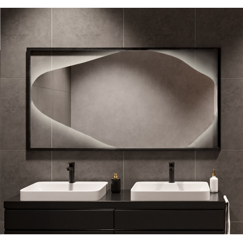 Spiegel in organischer Form, mit Hintergrundbeleuchtung,...