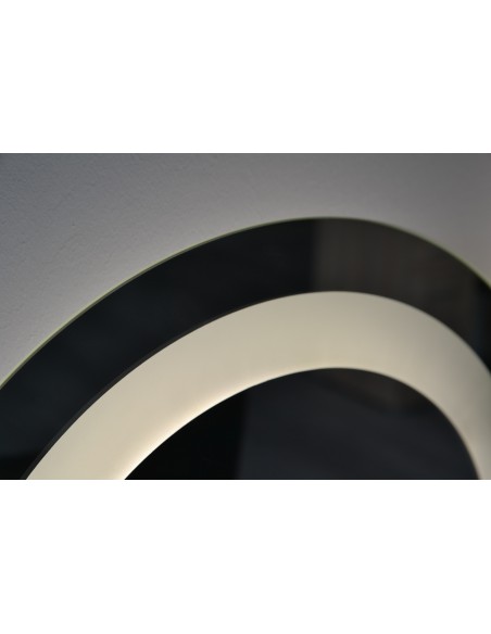 Set von Rundspiegeln mit Hintergrundbeleuchtung, sandgestrahlt, Rahmen schwarz MDF SLIM STELLA LED - Rahmenfarbe nach Wahl