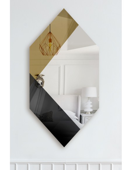 Exklusiver dekorativer Spiegel in Schwarz und Gold - MADAM