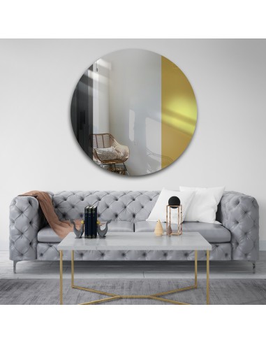 Runder Dekospiegel, zweifarbige Spiegeltafel –...