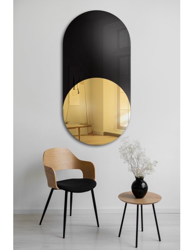 Exklusiver ovaler Dekospiegel mit schwarzem...