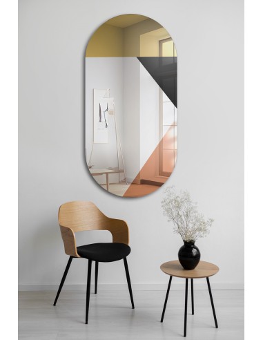 Ovalspiegel mit dekorativer bunter Spiegeltafel...