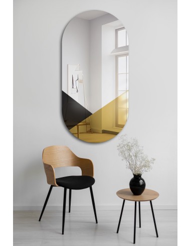 Exklusiver ovaler Dekospiegel in Schwarz und...