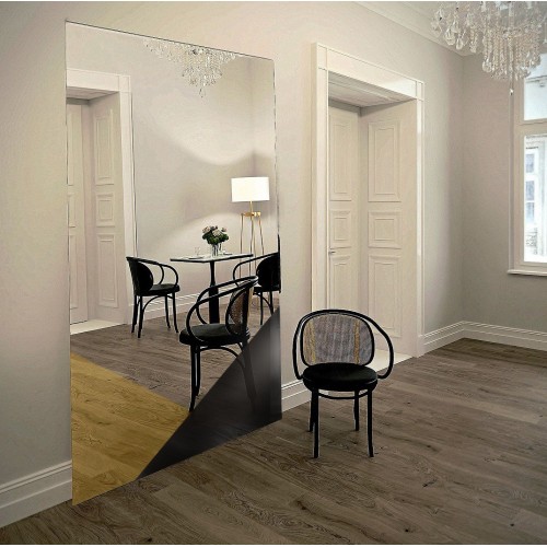 Großer dekorativer Spiegel mit farbigem Paneel - LISA 2