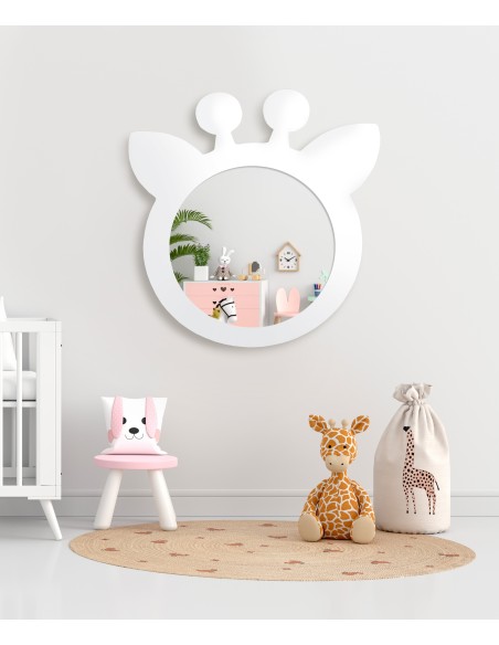 Dekorativer Wandspiegel für ein Kind in einem MDF-Rahmen - Giraffe