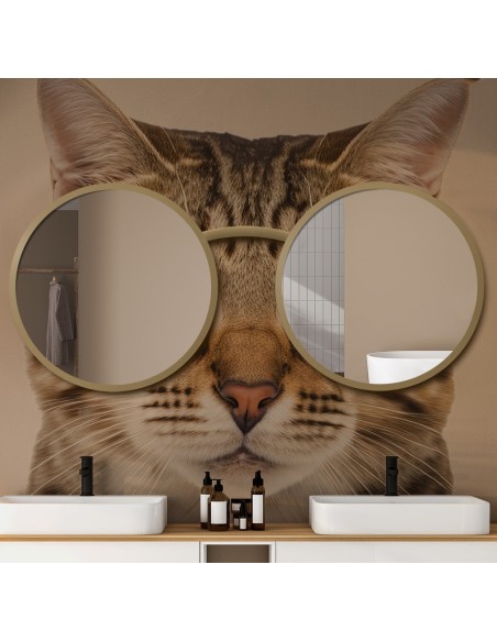 Satz von runden Spiegeln Katze in Gläsern mdf - BRILLE