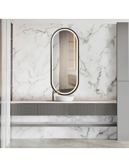 Ovaler Spiegel in Mdf-Rahmen mit Beleuchtung - OSKAR LED II