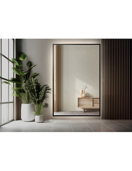 Spiegel in schwarzem Rahmen mit Beleuchtung - 1503 LED - nach Maß